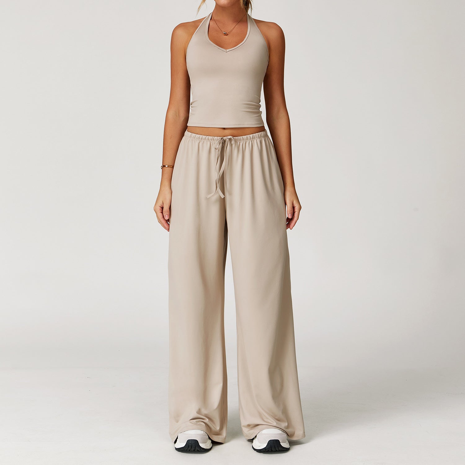 ARAYA™ - Casual Crop Tank Top and Wide Leg Pants Set