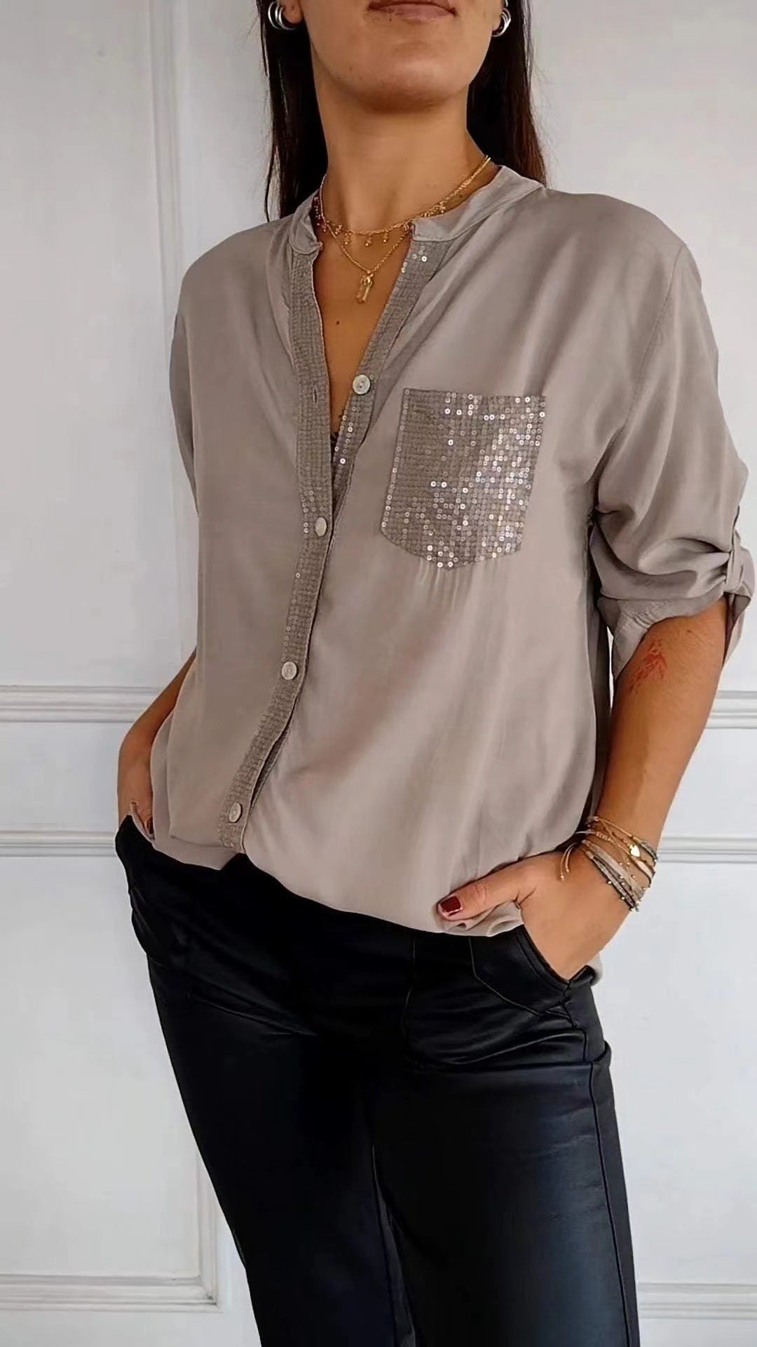 DANICA™ - Sequin Detailed Blouse 