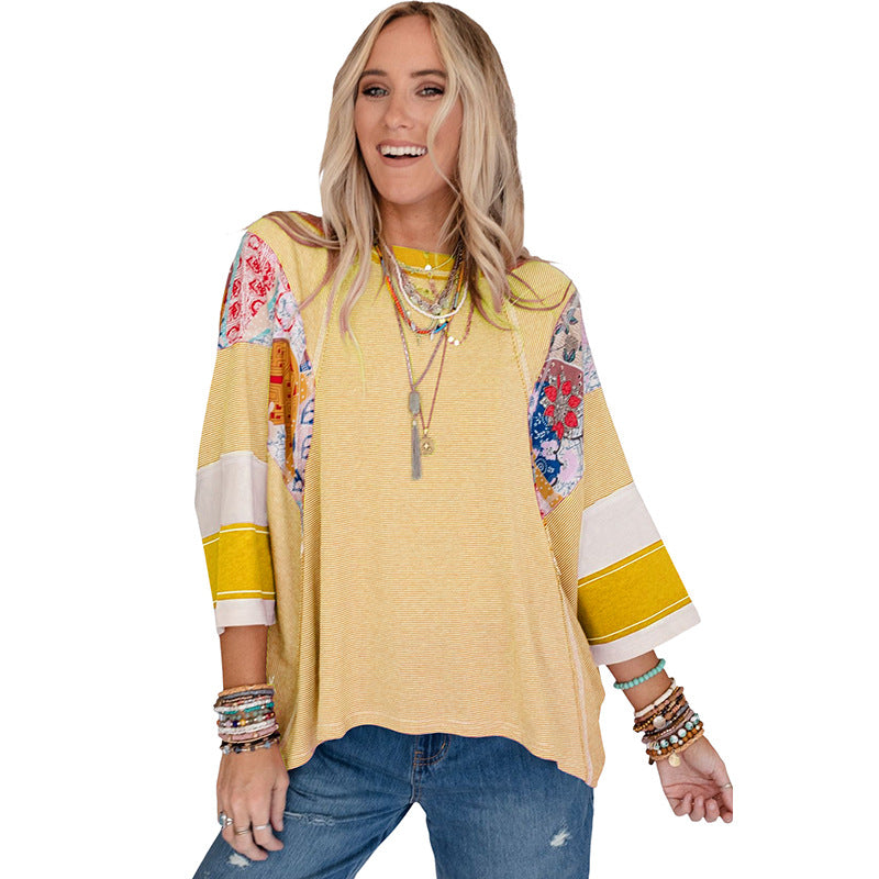 BAILEY™ – Lightweight Patchwork Batwing Top 