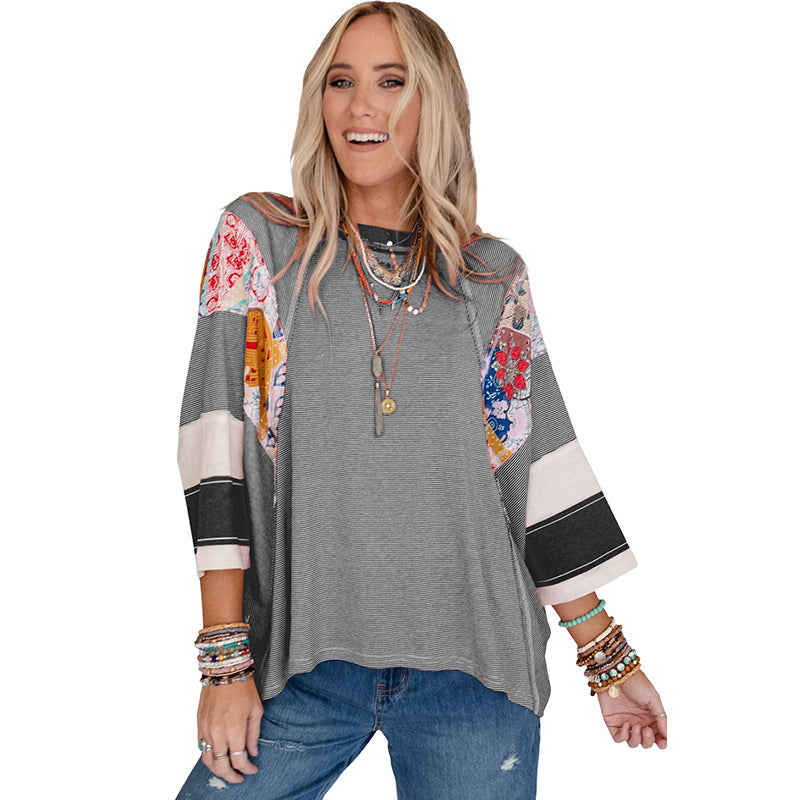 BAILEY™ – Lightweight Patchwork Batwing Top 