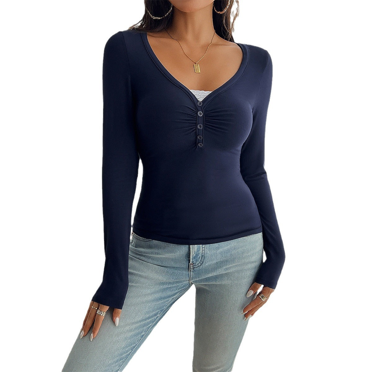 PALYA™ - Comfy V-Neck Long Sleeve Top
