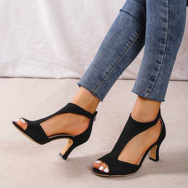 Janina | Elegant Peep Toe Heeled Sandals