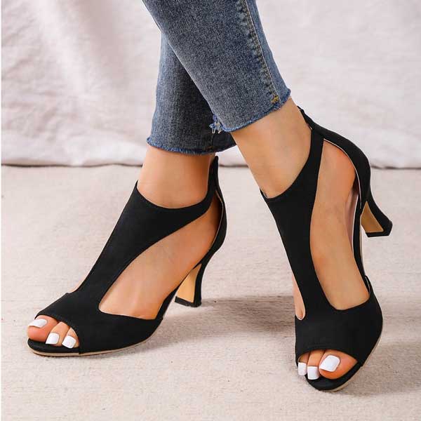 Janina | Elegant Peep Toe Heeled Sandals