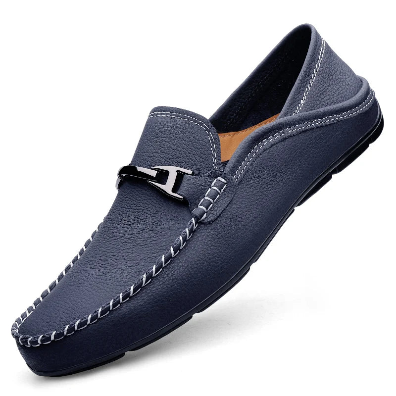 Marco | Classic Leather Loafers with Metal Detail