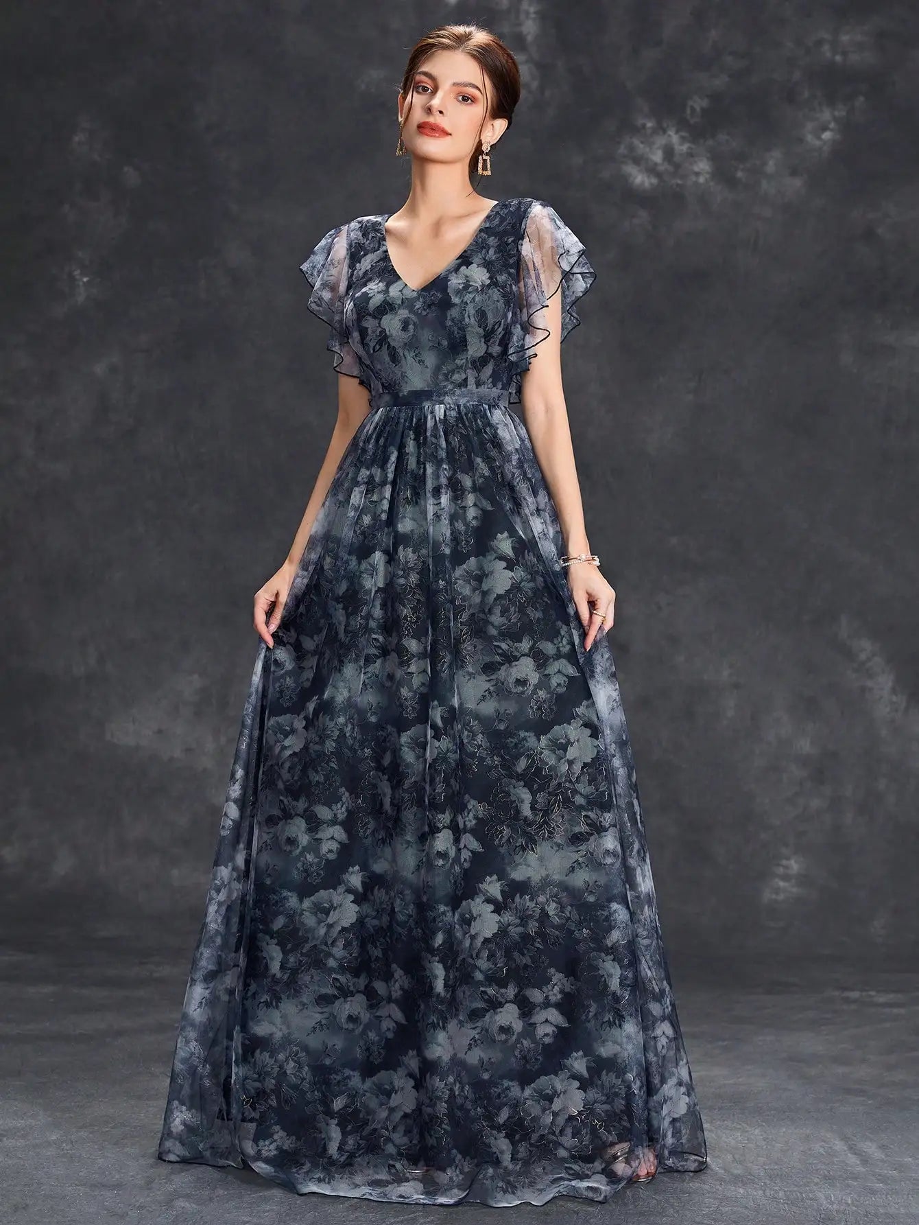 Selene | Floral Maxi Wedding Guest Dress