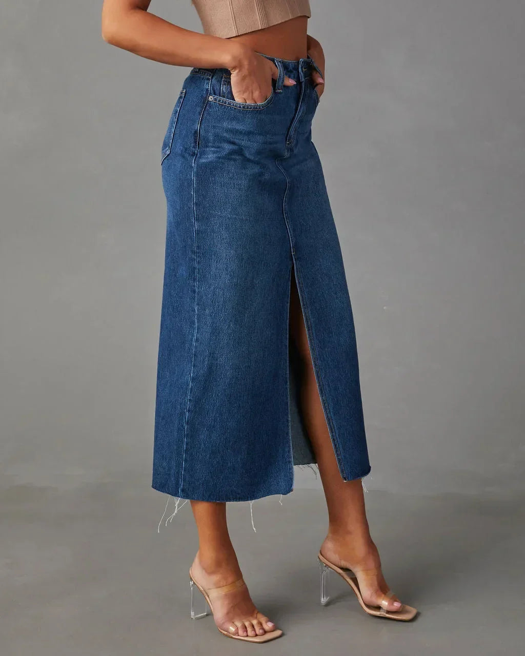 DENISE™ – Classic High-Waist Denim Skirt