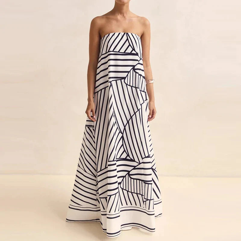 Liorah | Strapless Printed Maxi Dress