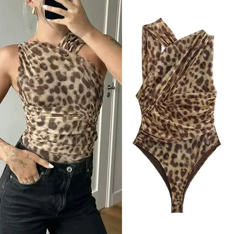 LYNE™ – Bold Mesh Leopard Print Bodysuit 