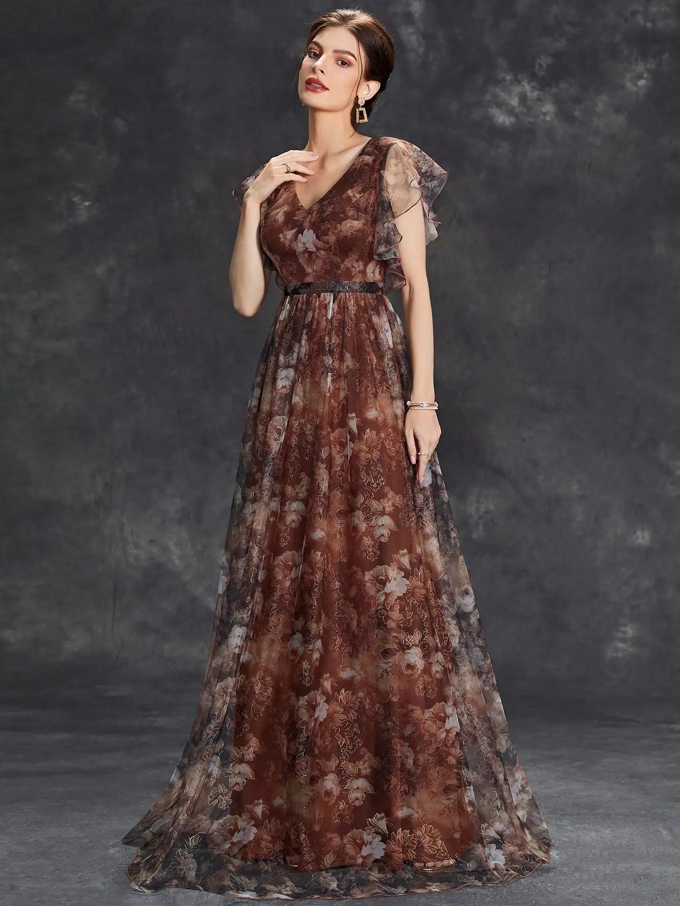 Selene | Floral Maxi Wedding Guest Dress