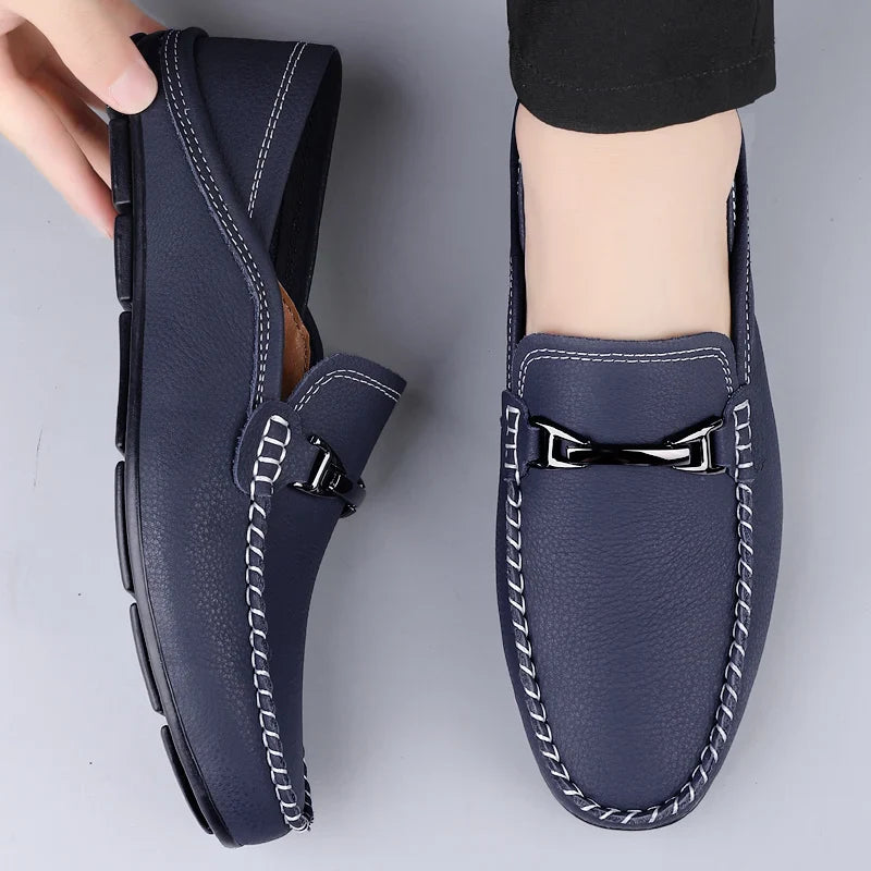 Marco | Classic Leather Loafers with Metal Detail