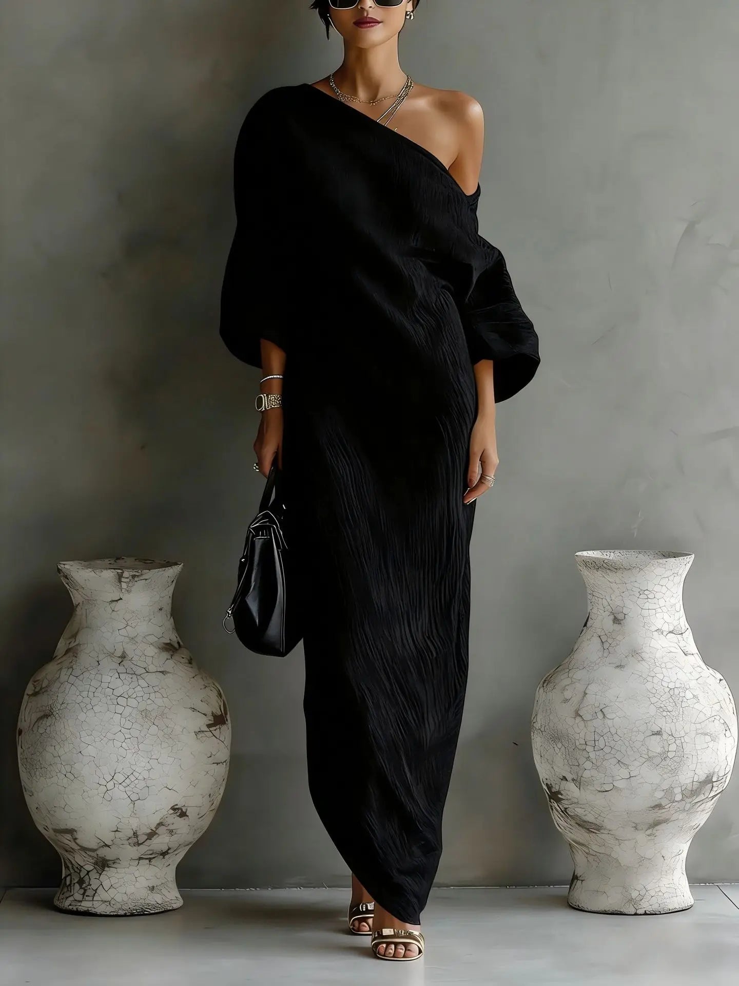 Daisy | One Shoulder Linen Maxi Dress Beach Vacation Dress