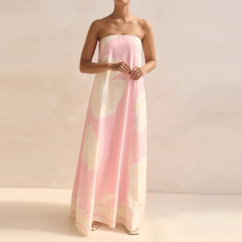 Liorah | Strapless Printed Maxi Dress