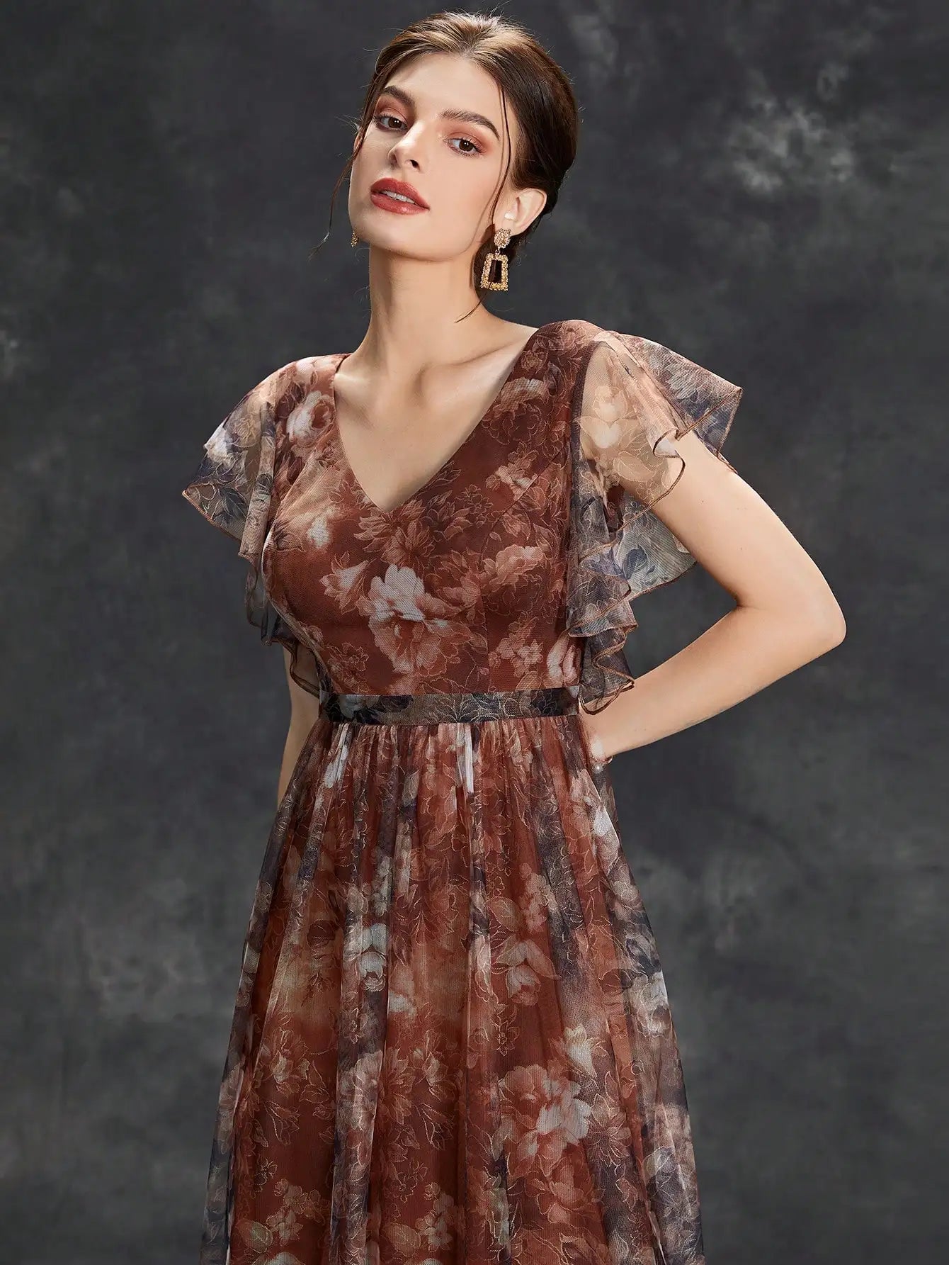 Selene | Floral Maxi Wedding Guest Dress