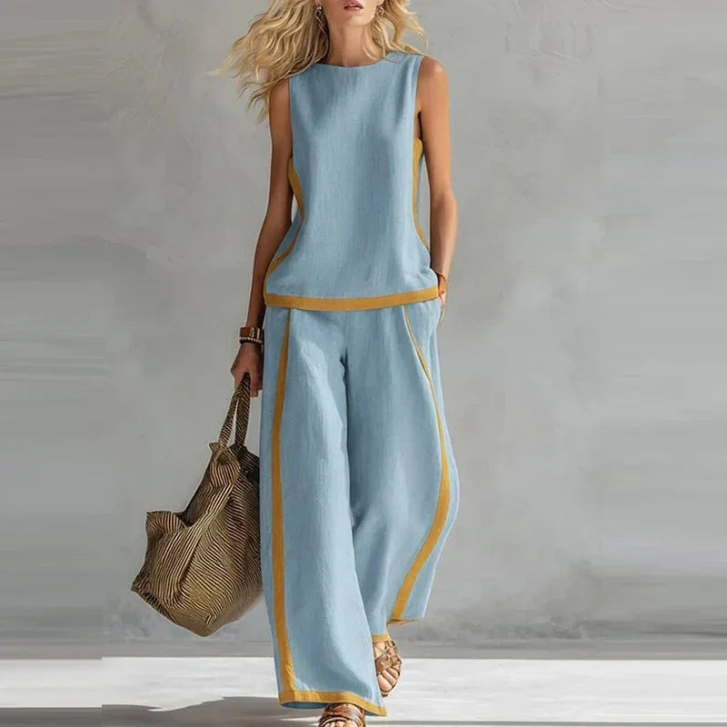 Solene | Sleeveless Top and Wide-Leg Pants Set
