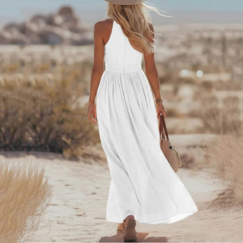 Selene | Halter Neck Summer Maxi Dress