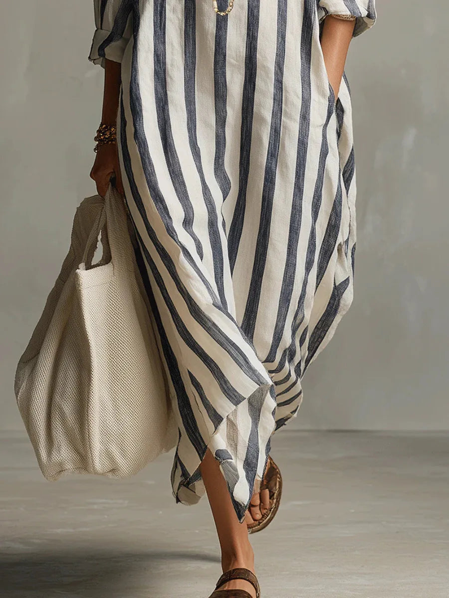 linen oversized shirt dress Carel Oversized Designer Shirt Dress | Flowy Silhouette & Textured Feel