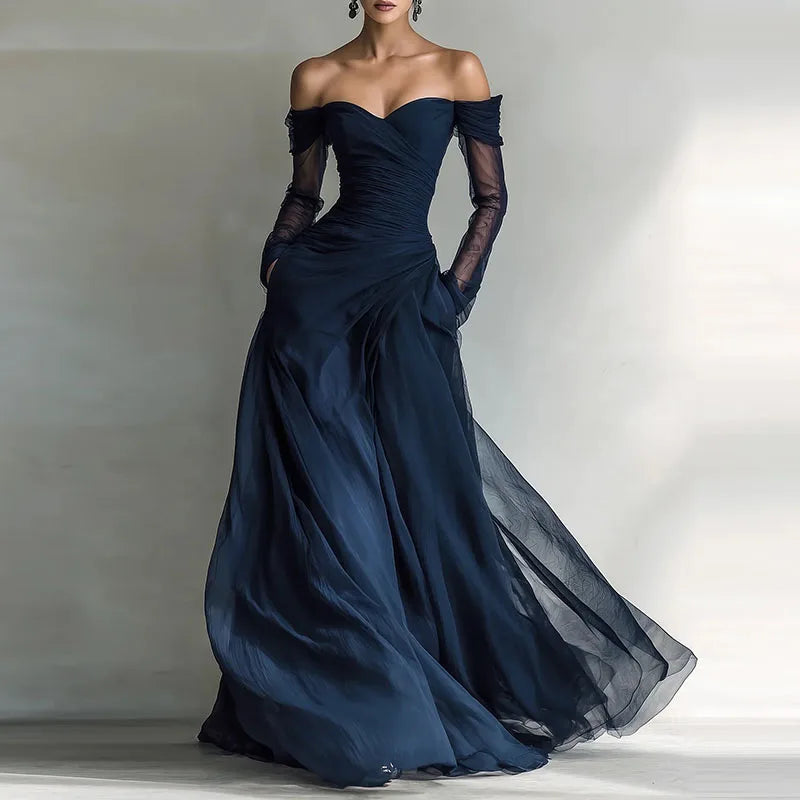 Celestia | Off-Shoulder Tulle Wedding Guest Dress