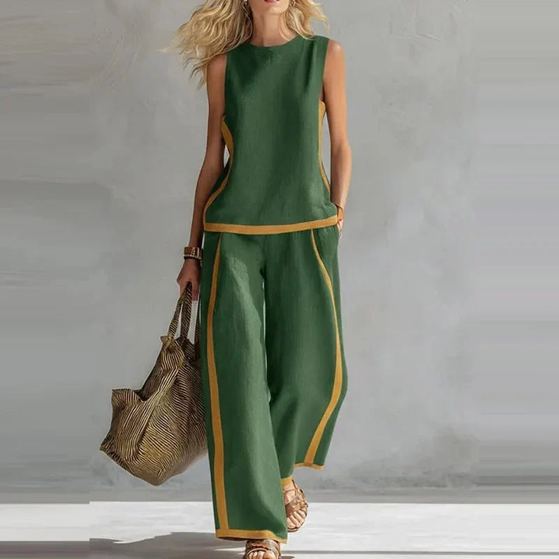 Solene | Sleeveless Top and Wide-Leg Pants Set