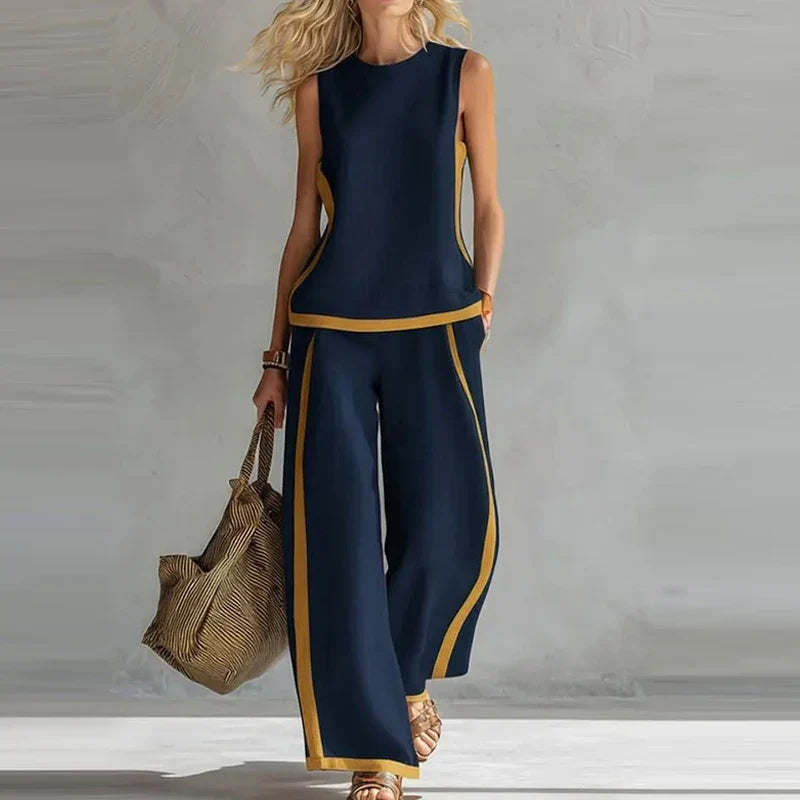 Solene | Sleeveless Top and Wide-Leg Pants Set