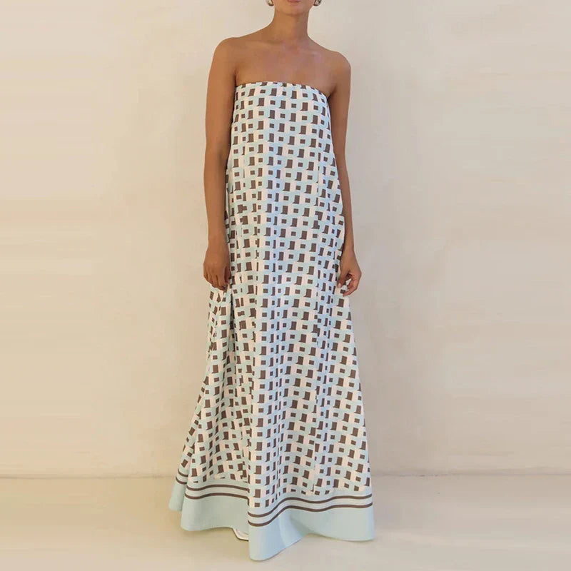 Liorah | Strapless Printed Maxi Dress