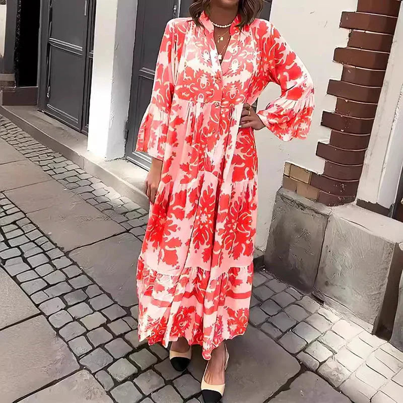 Avira | Boho Printed Midi Dress