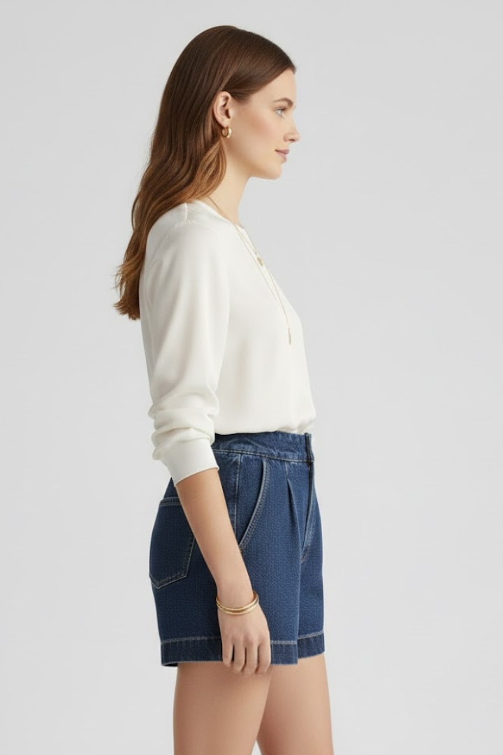Sophie | High-Waisted Classic Denim Shorts