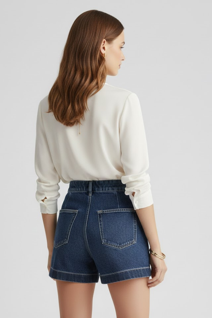 Sophie | High-Waisted Classic Denim Shorts