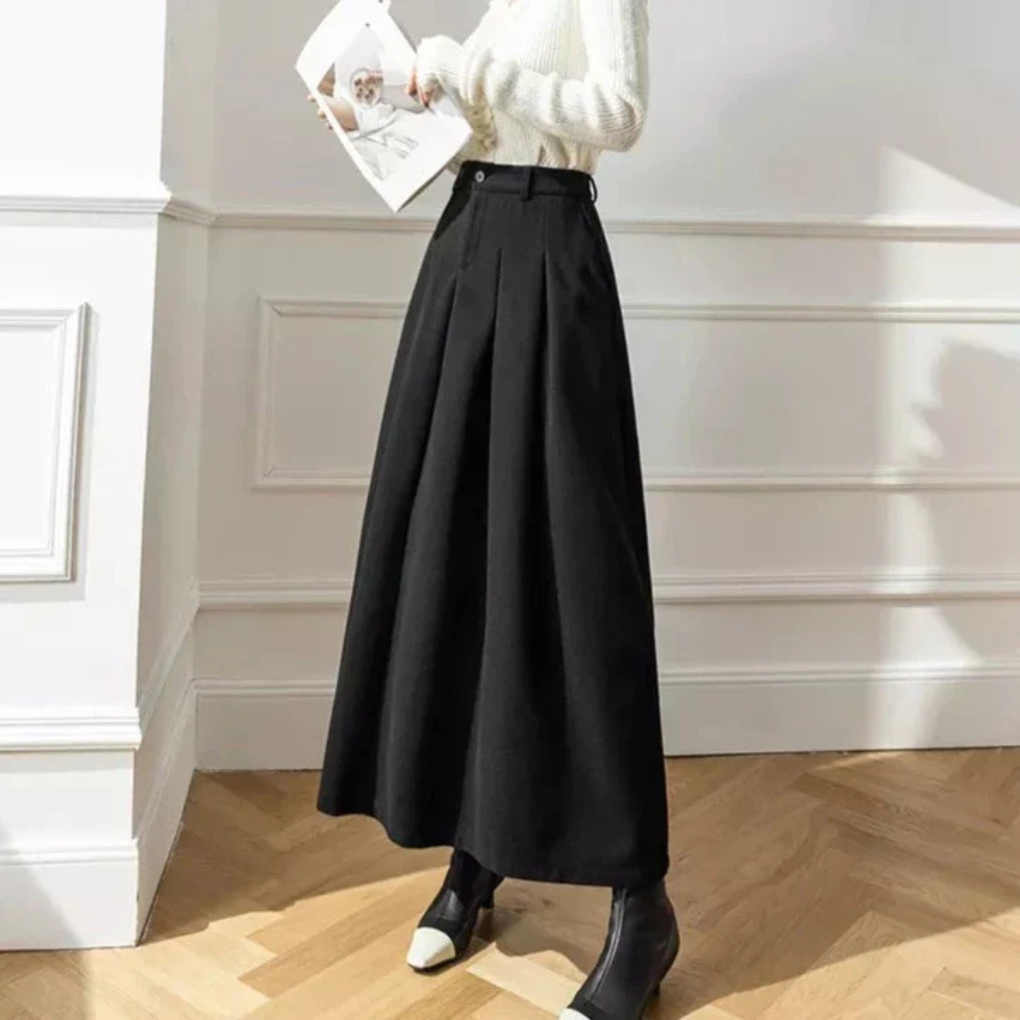 Vespera | High Waisted A Line Maxi Skirt