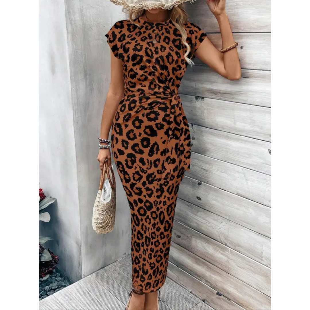 FELICIATI™ – Chic Bodycon Dress with Crew Neck Flutter Sleeves