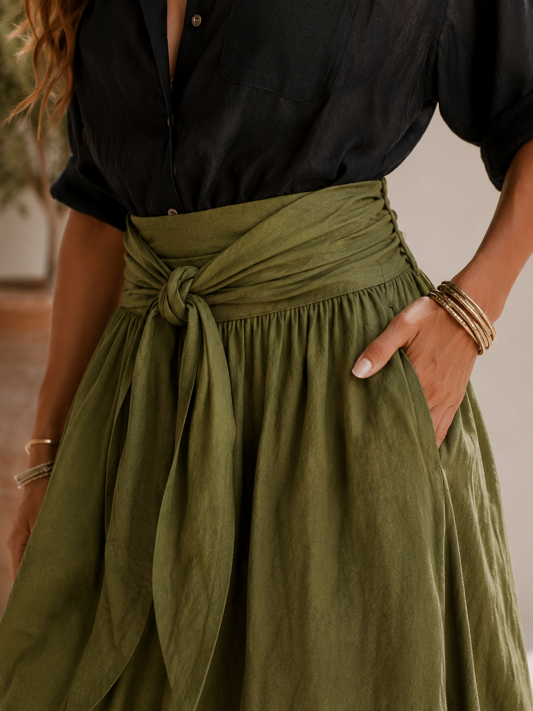 Sienna | Tie Waist Maxi Skirt Co Ord Set
