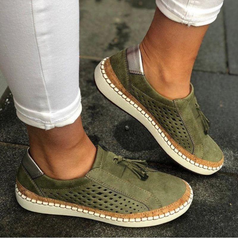 Savina | Perforated Tassel Slip-On Loafers