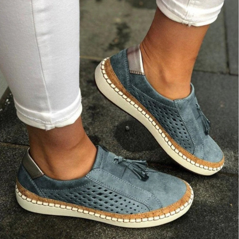 Savina | Perforated Tassel Slip-On Loafers