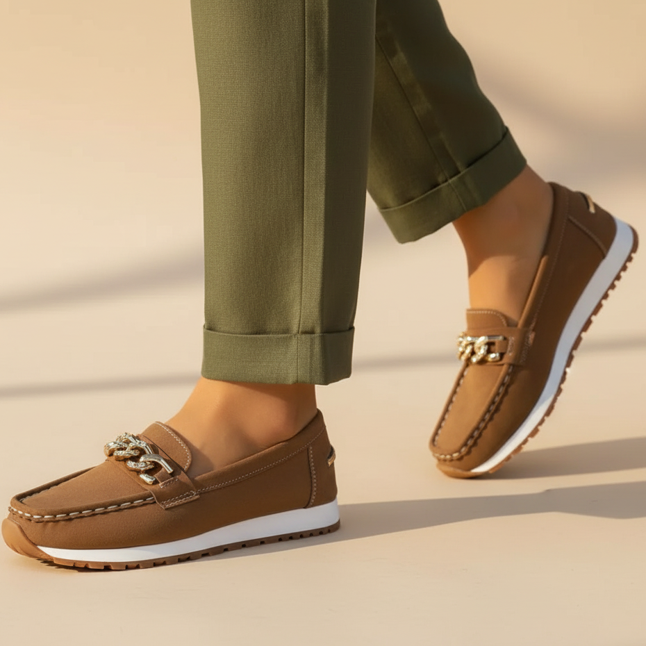 Virelle | Chain Detail Slip-On Loafers