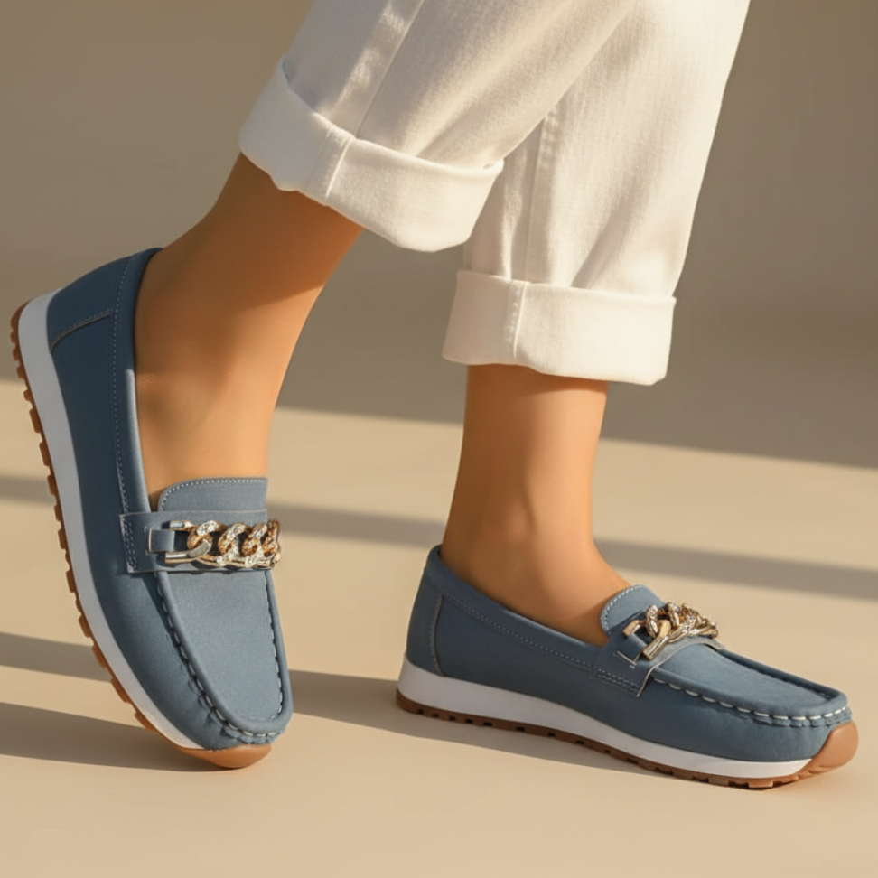 Virelle | Chain Detail Slip-On Loafers