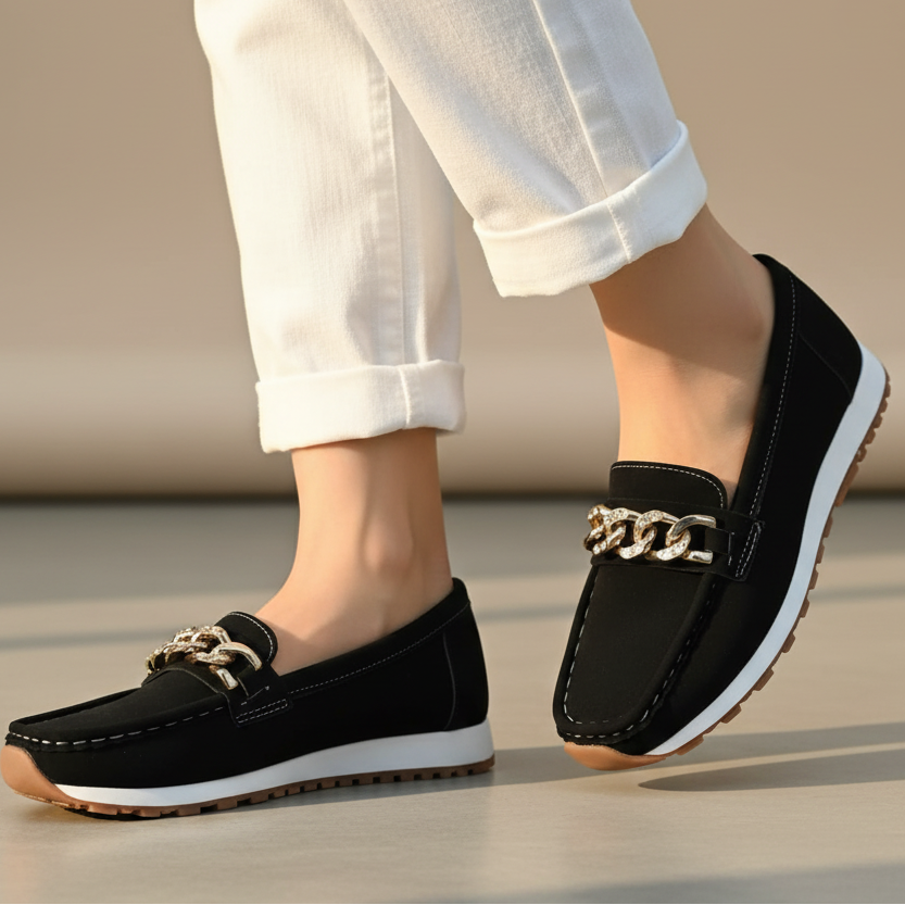 Virelle | Chain Detail Slip-On Loafers