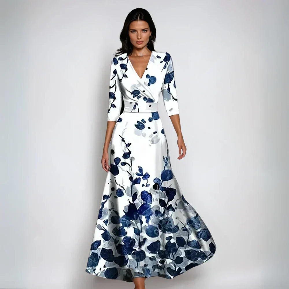 Eloria | Elegant Floral Wrap Maxi Dress