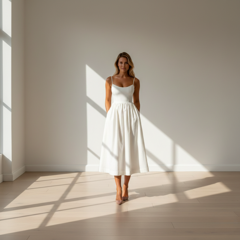Alina | Elegant Flowy Midi Dress