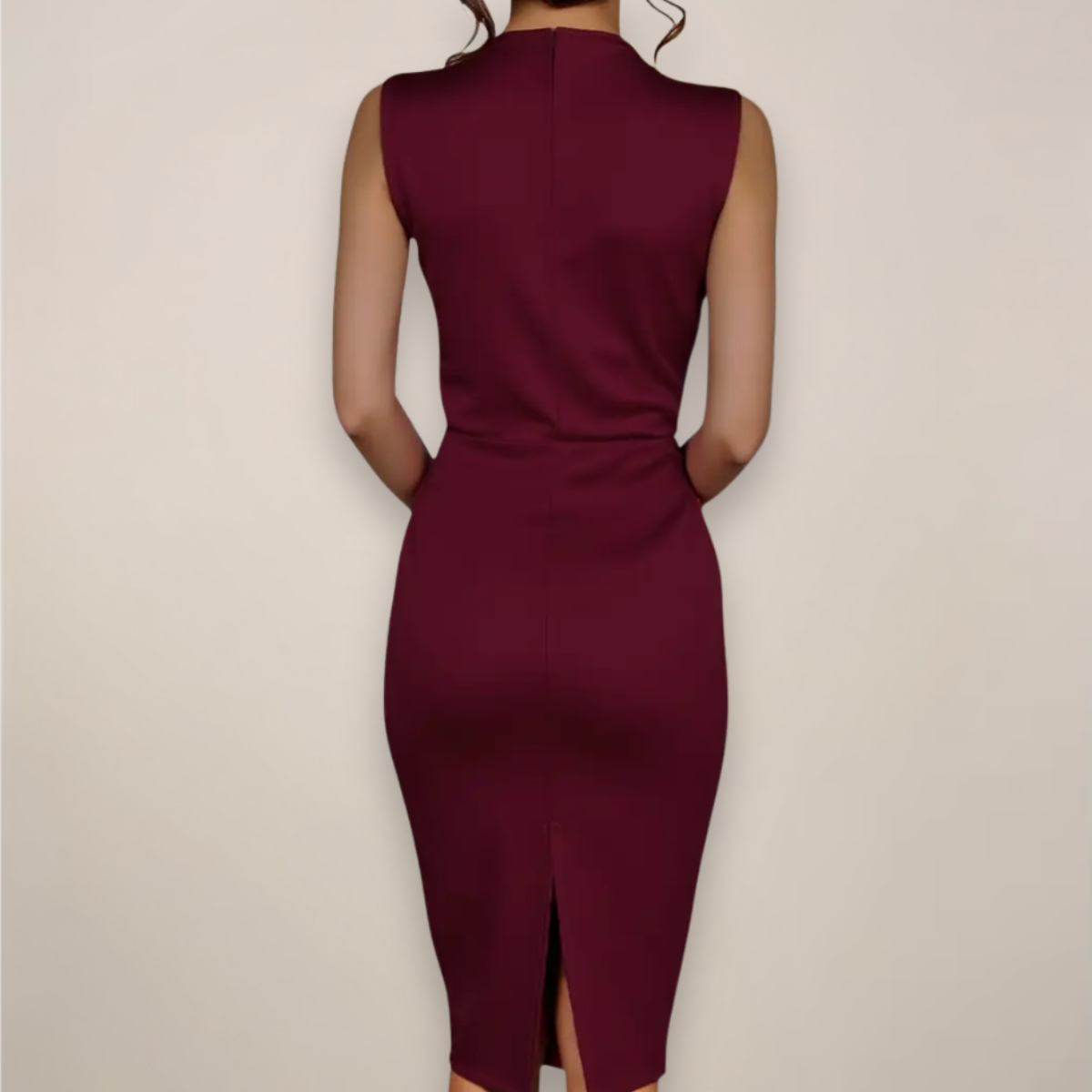 Valerie | Sleeveless Midi Dress with Tie Neck Detail