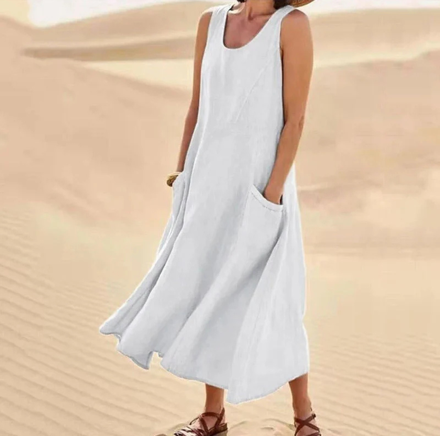 Nerina | Relaxed Linen Summer Maxi Dress