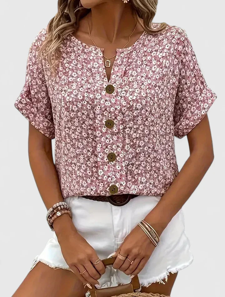 Faylora | Stylish Floral Button Blouse