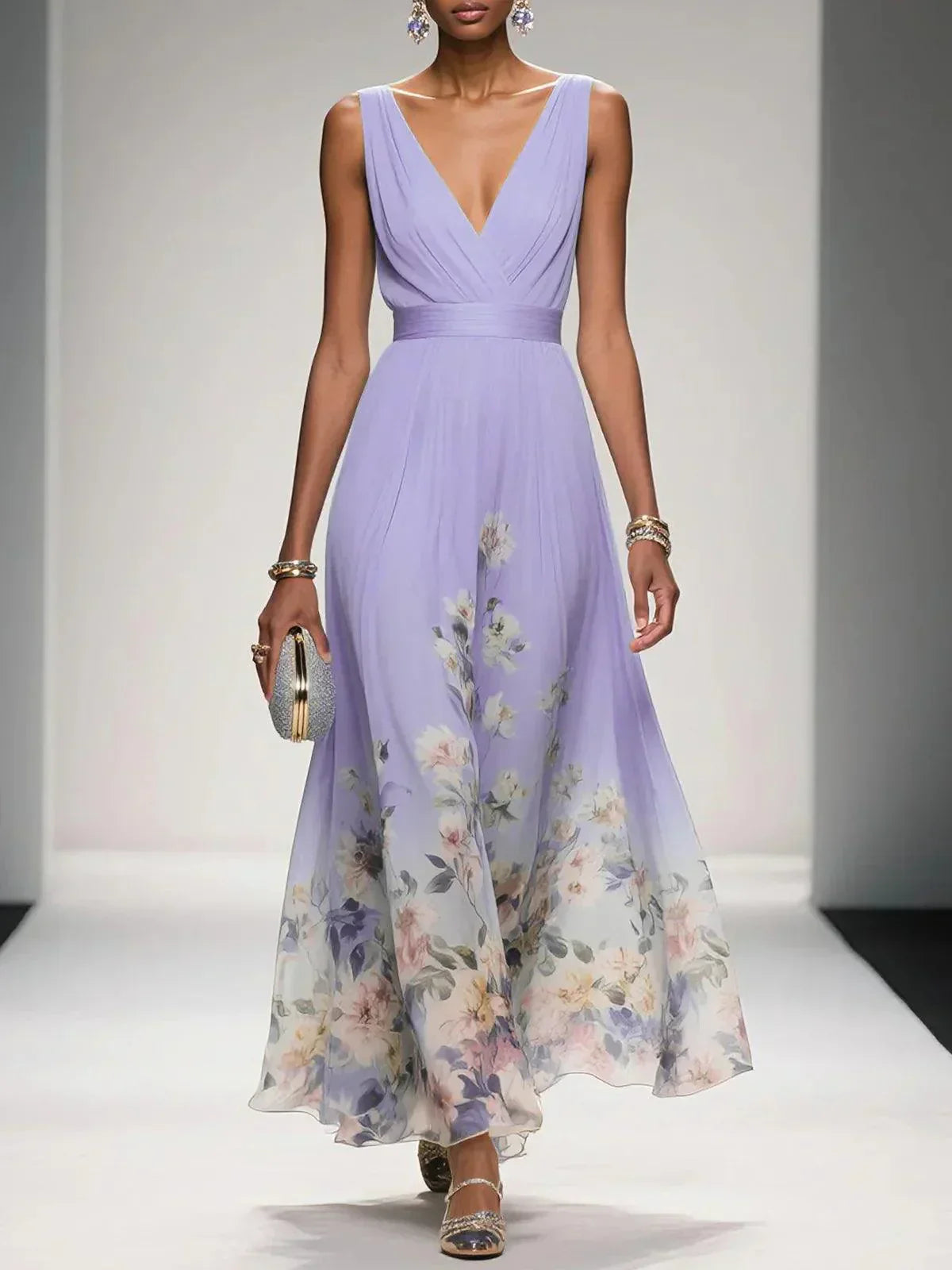 Isabella | Elegant Floral Wedding Guest Maxi Dress