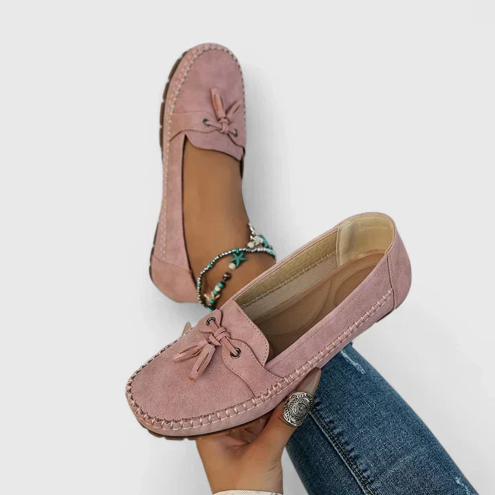 Selene | Suede Tassel Slip-On Loafers