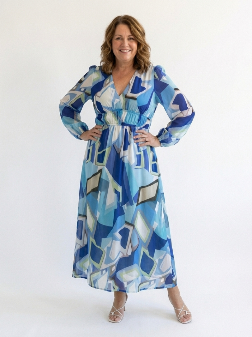 Seraphina | Floral Chiffon V Neck Maxi Dress