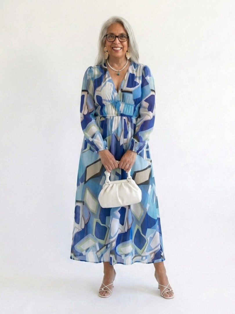 Seraphina | Floral Chiffon V Neck Maxi Dress