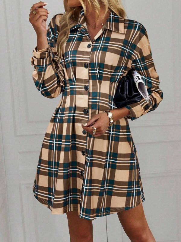 MARIA™ - Elegant Slimming Check Dress for Autumn &amp; Winter