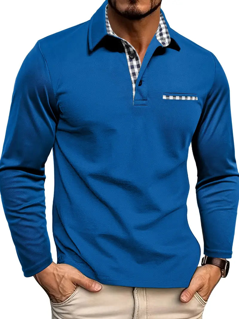 Jonathan | Men's Long Sleeve Polo Contrast Collar Trim