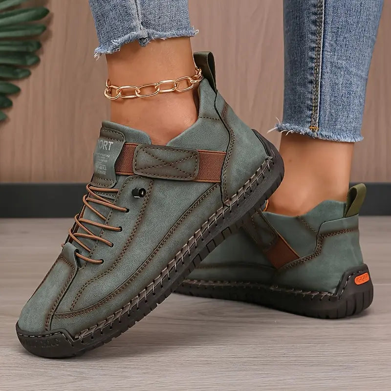 Valentina | Contrast Stitch High-Top Sneakers