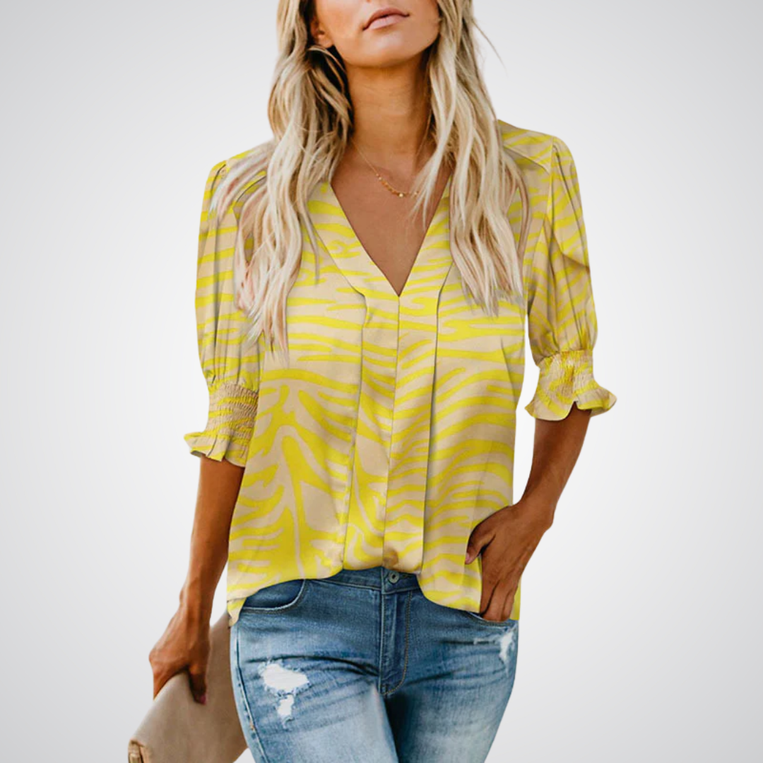 MONICA™ – Chic V-Neck Blouse 
