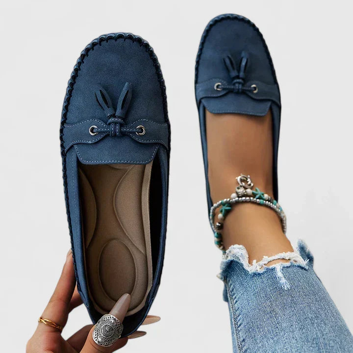 Selene | Suede Tassel Slip-On Loafers