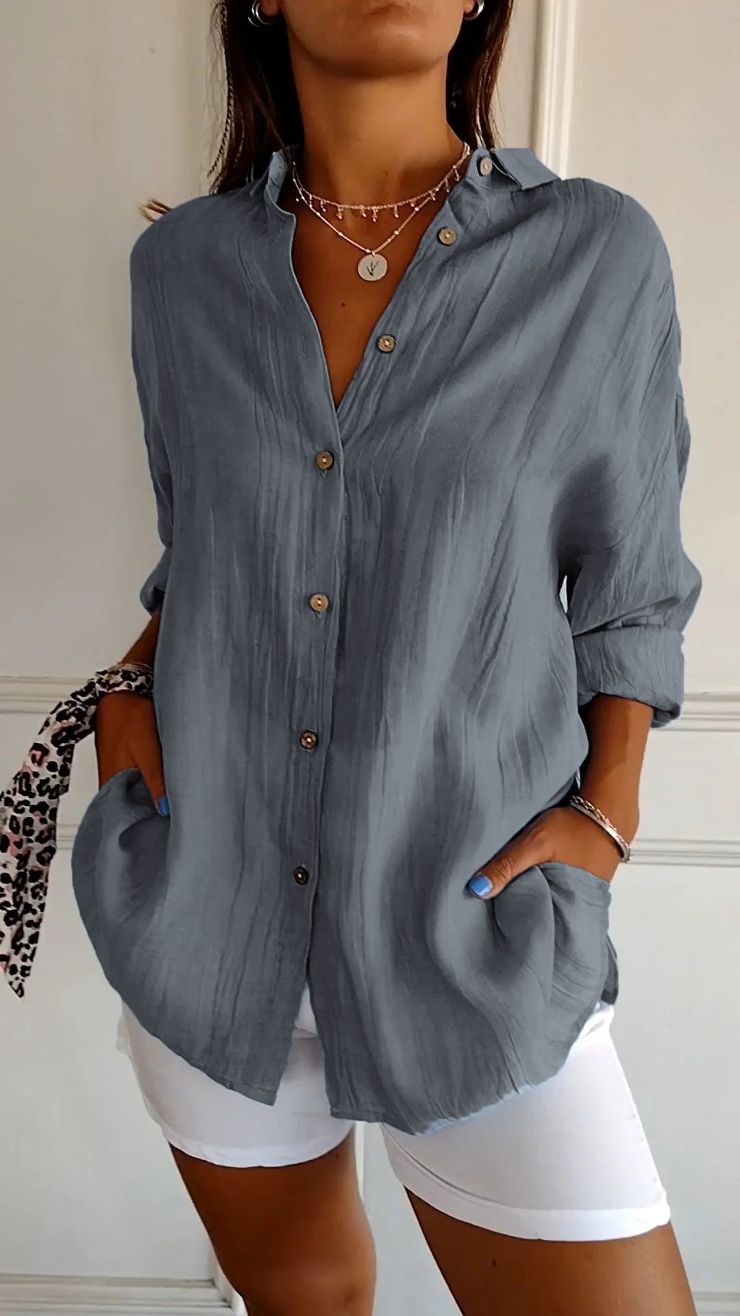 Rowella | Chic Relaxed Button Blouse